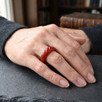 Red Jade Twisted Band Ring 30.00 Ct._8773890_1
