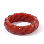 Red Jade Twisted Band Ring 30.00 Ct._8773892