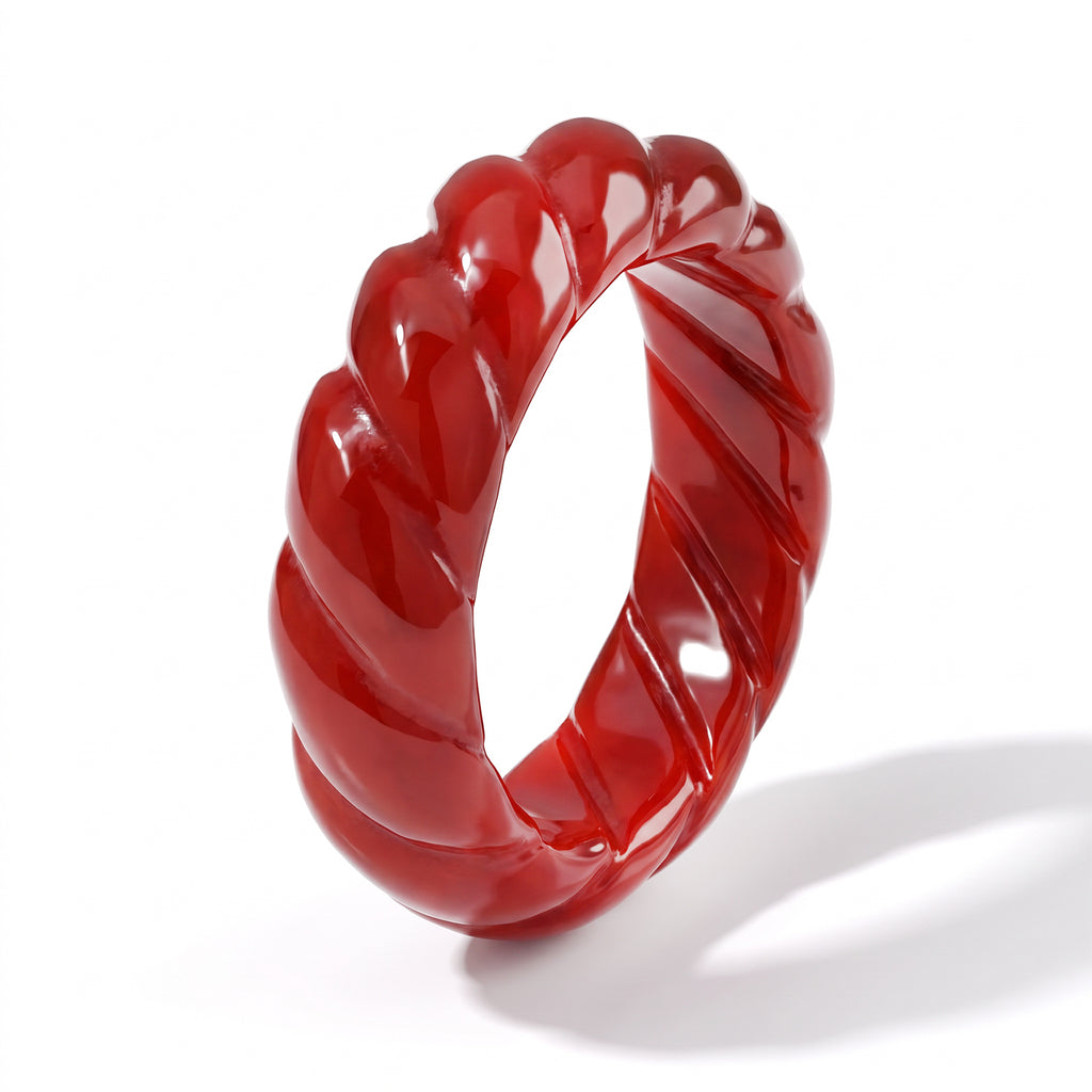 Red Jade Twisted Band Ring 30.00 Ct._8773892_2