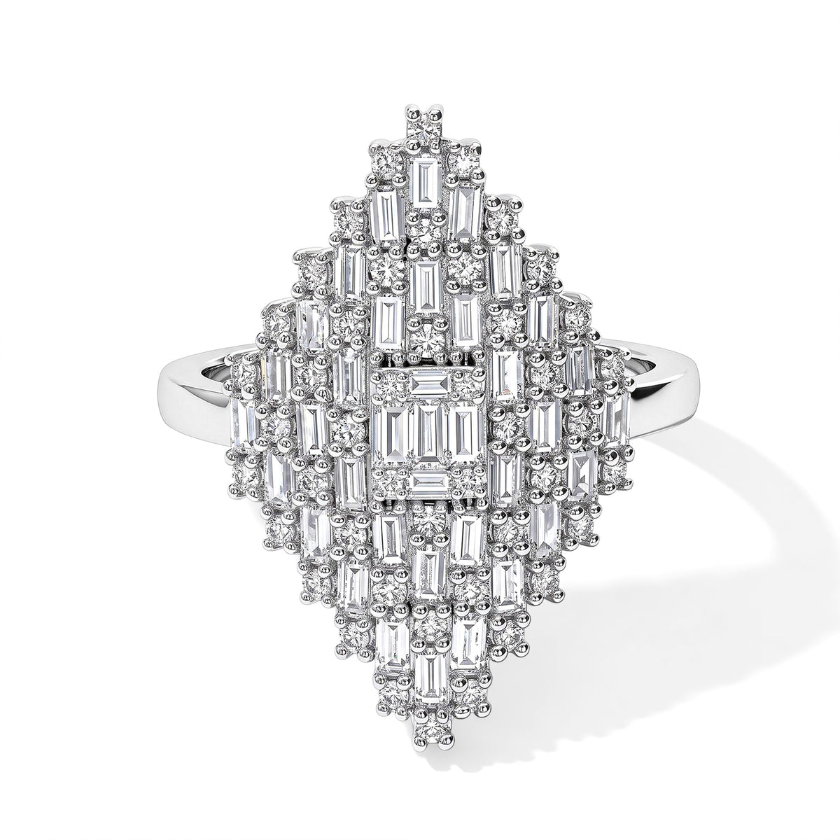 Luxuriant Lab Grown Diamond Cluster Ring in Rhodium OverlaySterling Silver  1.338  Ct. 8774010 0
