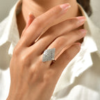 Luxuriant Lab Grown Diamond Cluster Ring in Rhodium OverlaySterling Silver  1.338  Ct._8774010_1