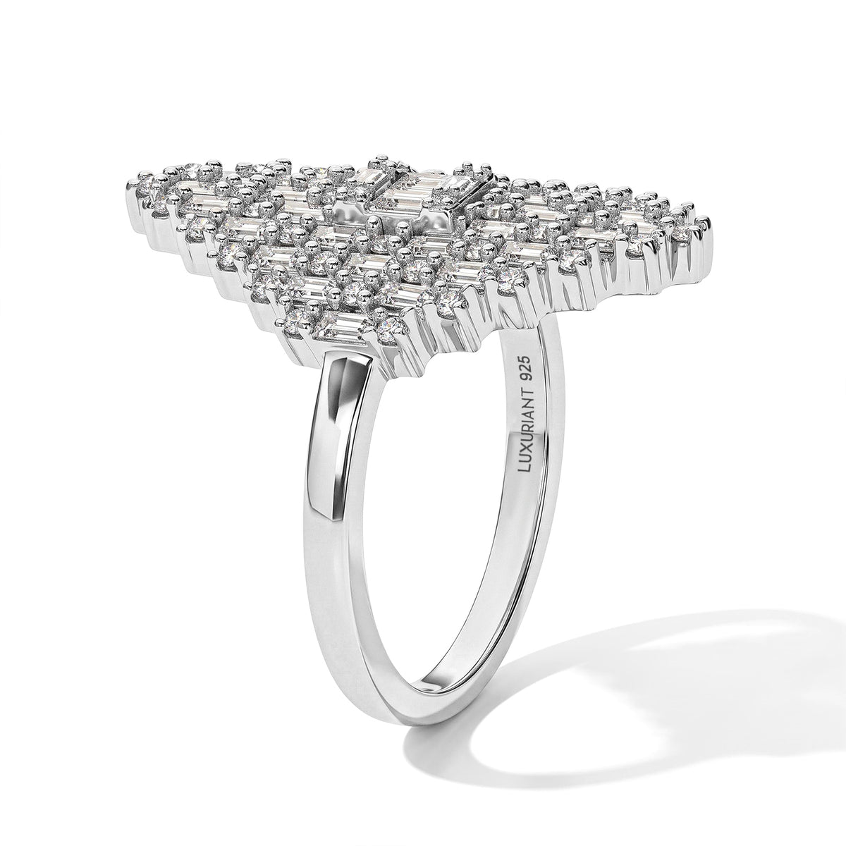 Luxuriant Lab Grown Diamond Cluster Ring in Rhodium OverlaySterling Silver  1.338  Ct. 8774010 3