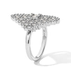 Luxuriant Lab Grown Diamond Cluster Ring in Rhodium OverlaySterling Silver  1.338  Ct._8774010_3