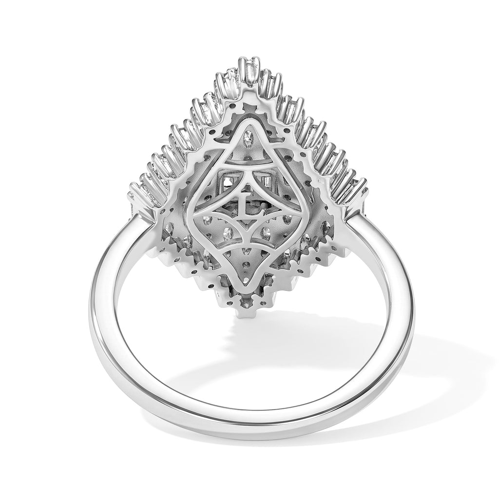Luxuriant Lab Grown Diamond Cluster Ring in Rhodium OverlaySterling Silver  1.338  Ct._8774010_4