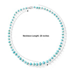 D'Joy - Sonoran Turquoise Necklace (Size - 20) with Lobster Clasp in Rhodium Overlay Sterling Silver 65.00 Ct._8774283_2