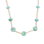 D'Joy - Sonoran Turquoise Necklace (Size - 22) in Yellow Gold Plated Sterling Silver 35.00 Ct._8774286
