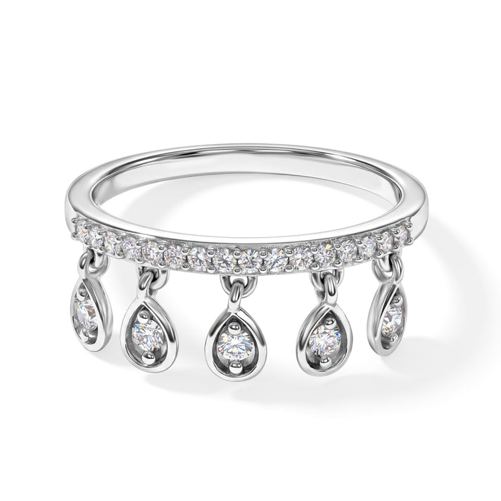 Lucy Q - Lab Grown Diamond (SI/G-H) Ring in Rhodium Overlay Sterling Silver 0.34 Ct. 8774299 1