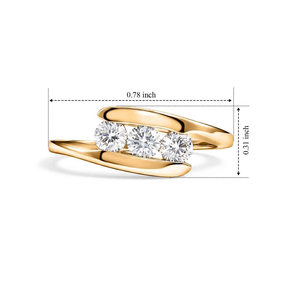 Luxuriant - Lab Grown Diamond (SI-G-H) Ring in Rhodium Overlay Sterling Silver 0.50 Ct. 8774366 5