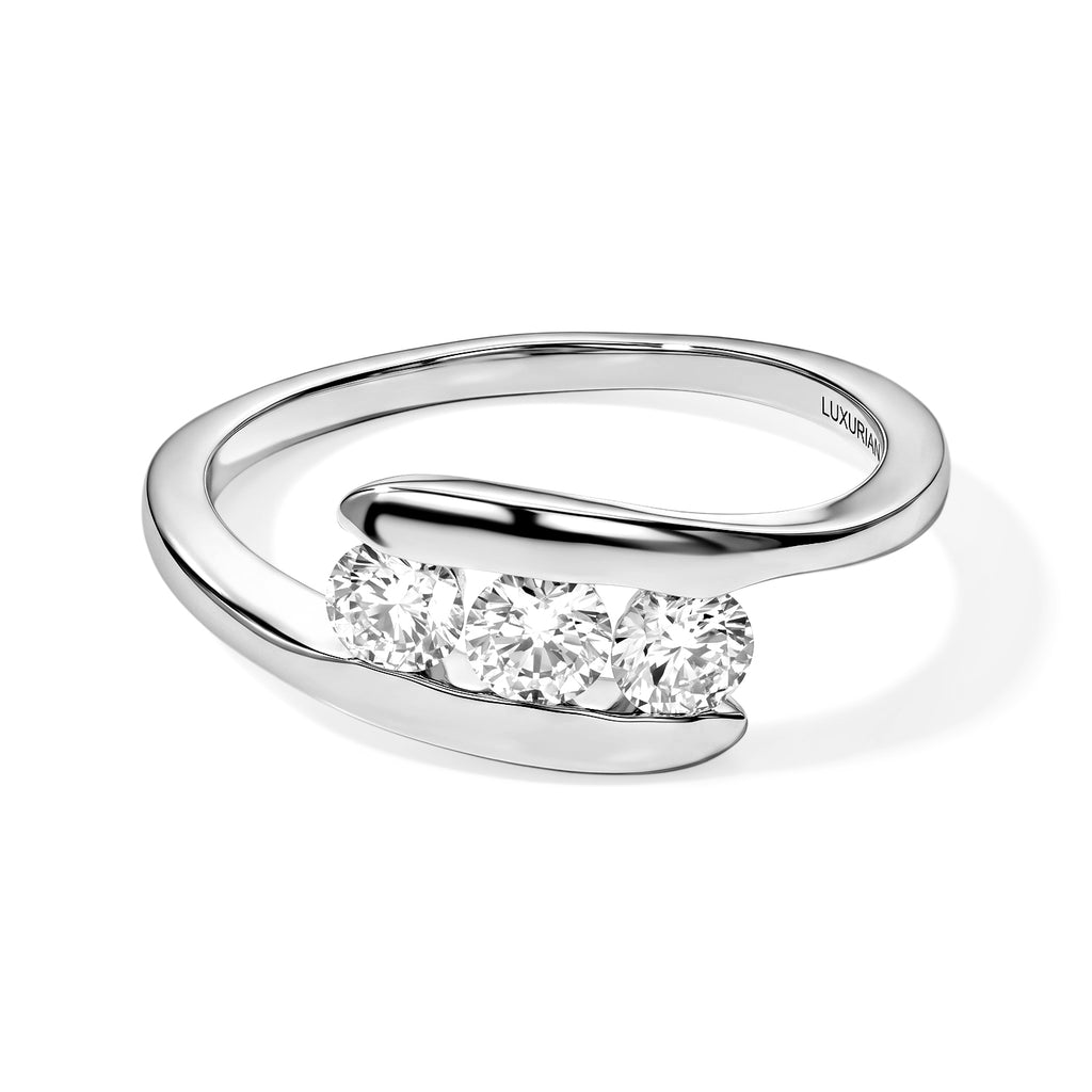 Luxuriant - Lab Grown Diamond (SI/G-H) Ring in Rhodium Overlay Sterling Silver 0.50 Ct._8774400