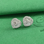GP - Natural White Diamond & Blue Sapphire Cluster Earring with Push Post in Rhodium Overlay Sterling Silver 1.00 Ct._8774471_1