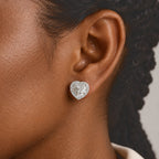 GP - Natural White Diamond & Blue Sapphire Cluster Earring with Push Post in Rhodium Overlay Sterling Silver 1.00 Ct._8774471_2
