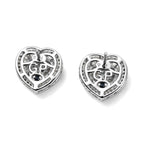 GP - Natural White Diamond & Blue Sapphire Cluster Earring with Push Post in Rhodium Overlay Sterling Silver 1.00 Ct._8774471_5