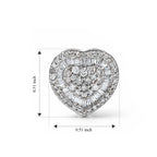 GP - Natural White Diamond & Blue Sapphire Cluster Earring with Push Post in Rhodium Overlay Sterling Silver 1.00 Ct._8774471_6