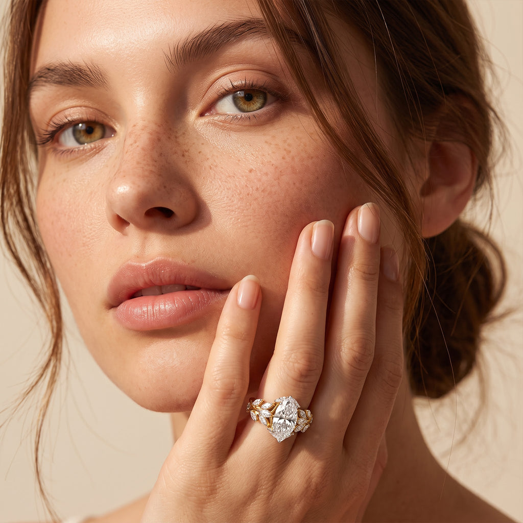 Luxuriant - 9K Yellow Gold SGL Certified Lab Grown Diamond (Mrq 2.00 Ct) (SI/G-H) Ring 3.50 Ct._8774488_1
