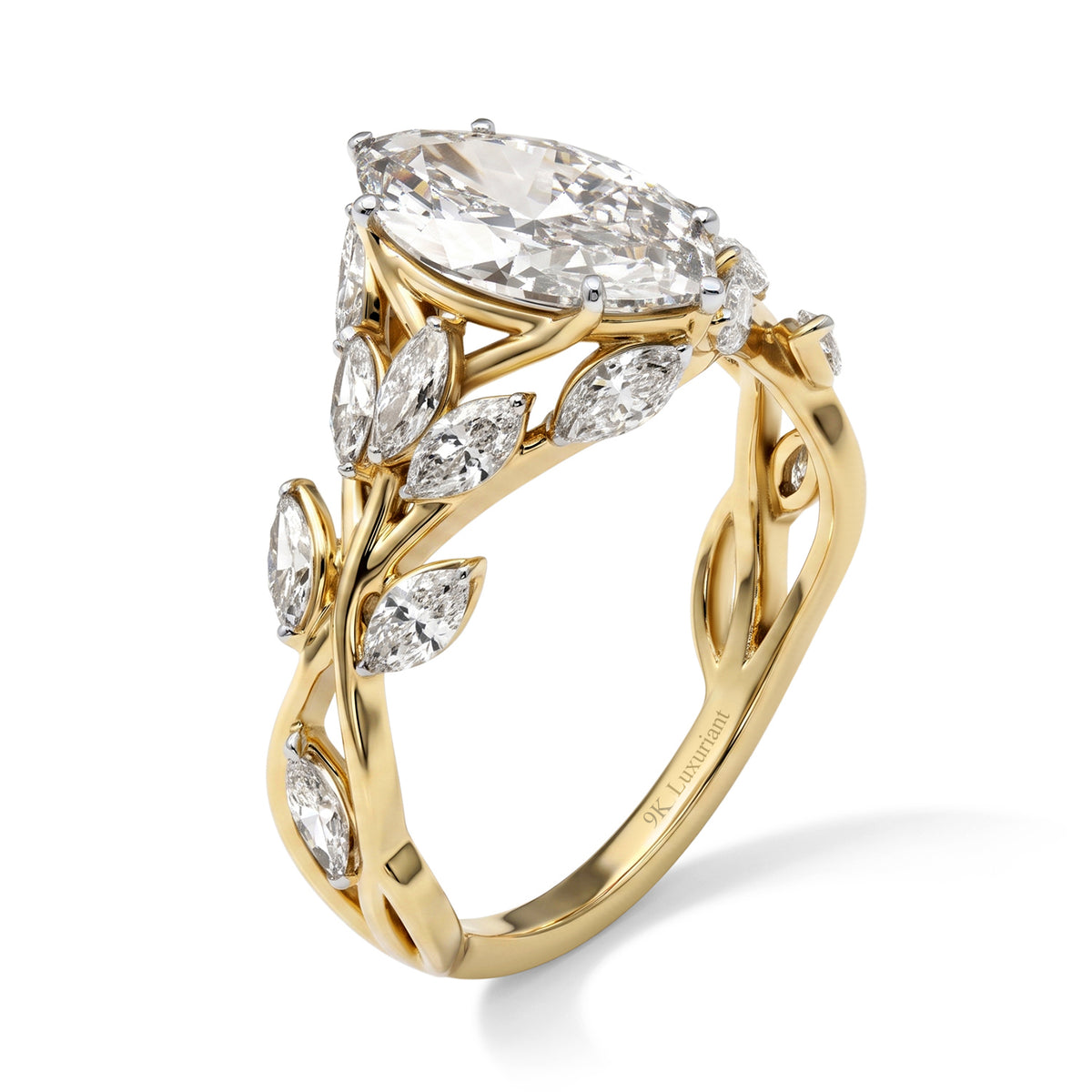 Luxuriant - 9K Yellow Gold SGL Certified Lab Grown Diamond (Mrq 2.00 Ct) (SI-G-H) Ring 3.50 Ct. 8774488 2