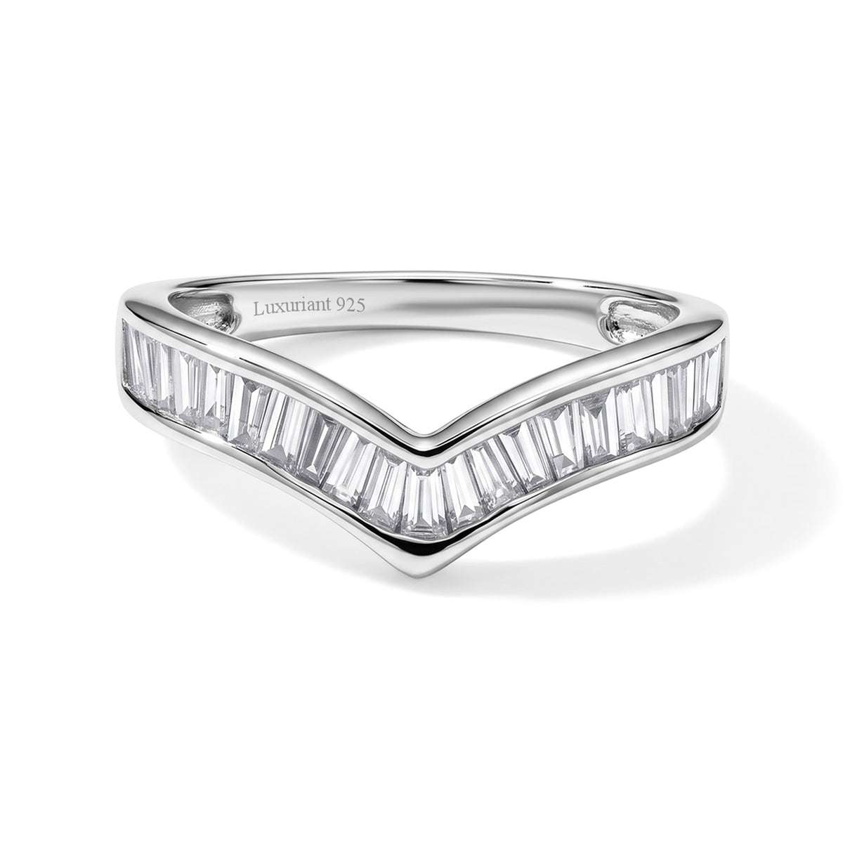 Luxuriant - Lab Grown Diamond (SI-G-H) Wishbone Ring in Rhodium Overlay Sterling Silver 1.00 Ct. 8774703 0