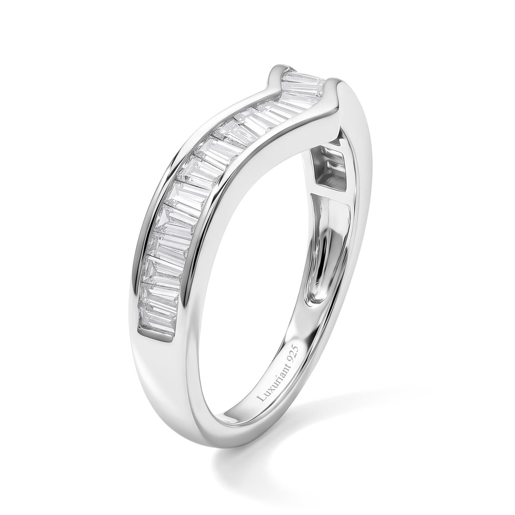 Luxuriant - Lab Grown Diamond (SI/G-H) Wishbone Ring in Rhodium Overlay Sterling Silver 1.00 Ct._8774703_3