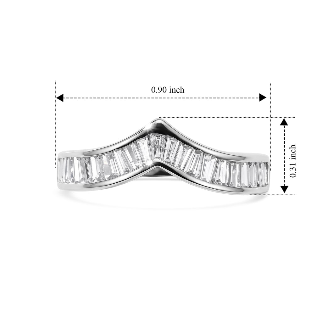 Luxuriant - Lab Grown Diamond (SI/G-H) Wishbone Ring in Rhodium Overlay Sterling Silver 1.00 Ct._8774703_7