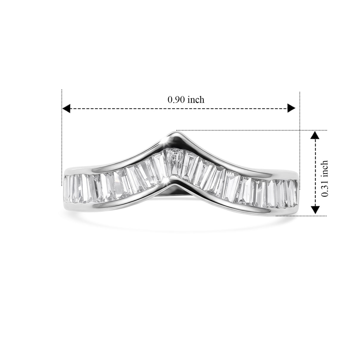 Luxuriant - Lab Grown Diamond (SI-G-H) Wishbone Ring in Rhodium Overlay Sterling Silver 1.00 Ct. 8774703 7
