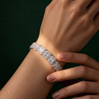 Luxuriant - SGL Certified Lab Grown Diamond (SI/G-H) Bracelet (Size - 7.5) in Rhodium Overlay Sterling Silver 5.00 Ct, Silver Wt. 18.00 Gms_8774718_1
