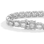 Luxuriant - SGL Certified Lab Grown Diamond (SI/G-H) Bracelet (Size - 7.5) in Rhodium Overlay Sterling Silver 5.00 Ct, Silver Wt. 18.00 Gms_8774718_3