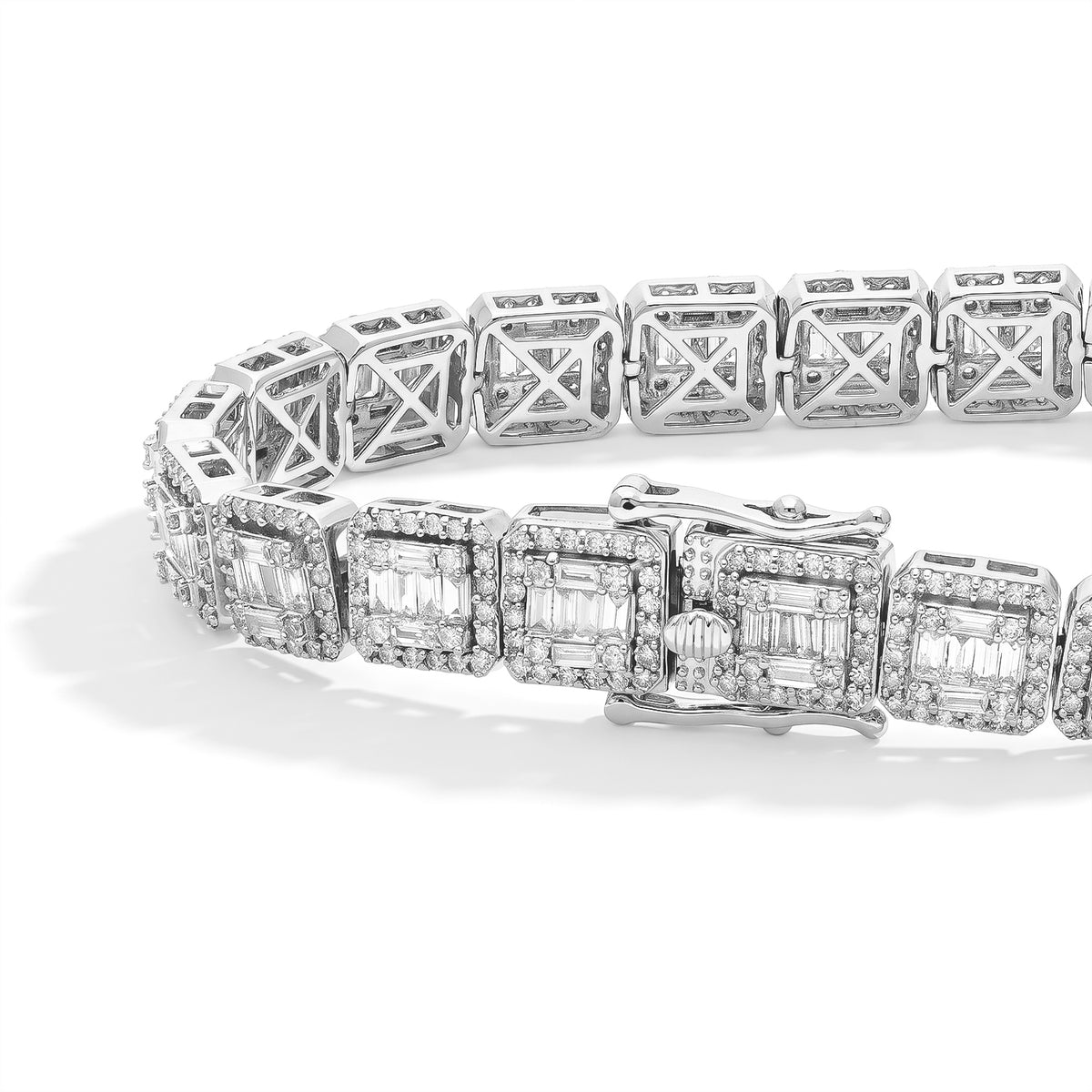 Luxuriant - SGL Certified Lab Grown Diamond (SI-G-H) Bracelet (Size - 7.5) in Rhodium Overlay Sterling Silver 5.00 Ct, Silver Wt. 18.00 Gms 8774718 3