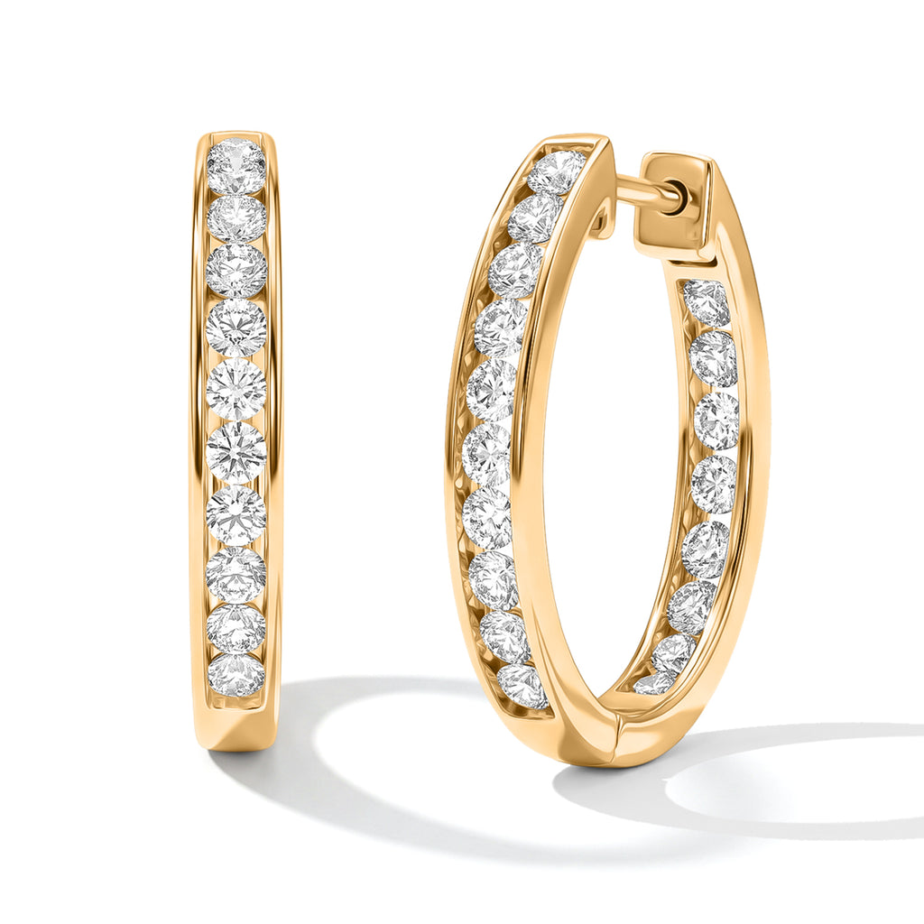Luxuriant - 9K Yellow Gold SGL Certified Lab Grown Diamond (SI/G-H) Hoop Lock Earring 1.00 Ct._8774760