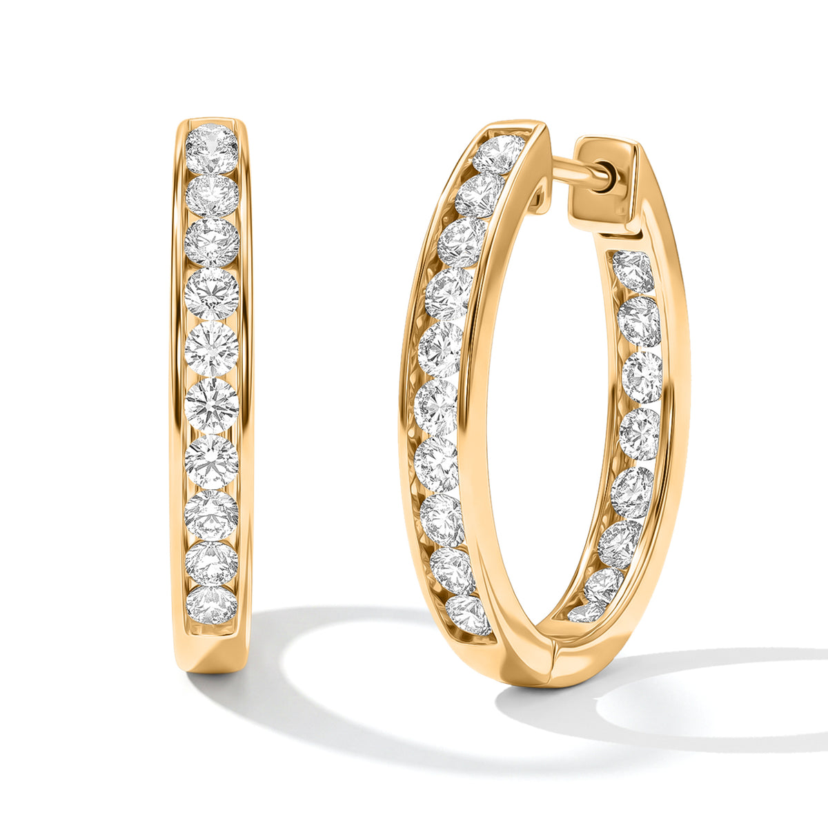 Luxuriant - 9K Yellow Gold SGL Certified Lab Grown Diamond (SI-G-H) Hoop Lock Earring 1.00 Ct. 8774760 0