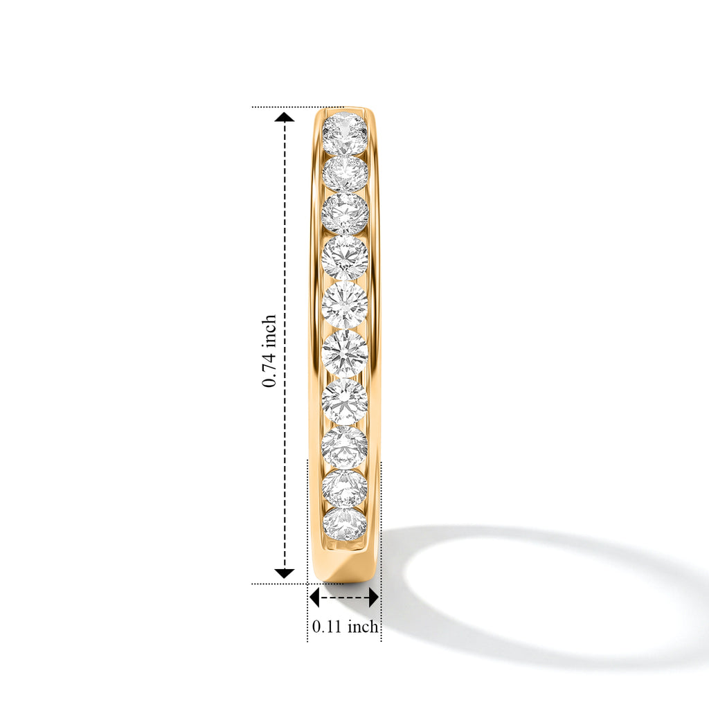Luxuriant - 9K Yellow Gold SGL Certified Lab Grown Diamond (SI/G-H) Hoop Lock Earring 1.00 Ct._8774760_4