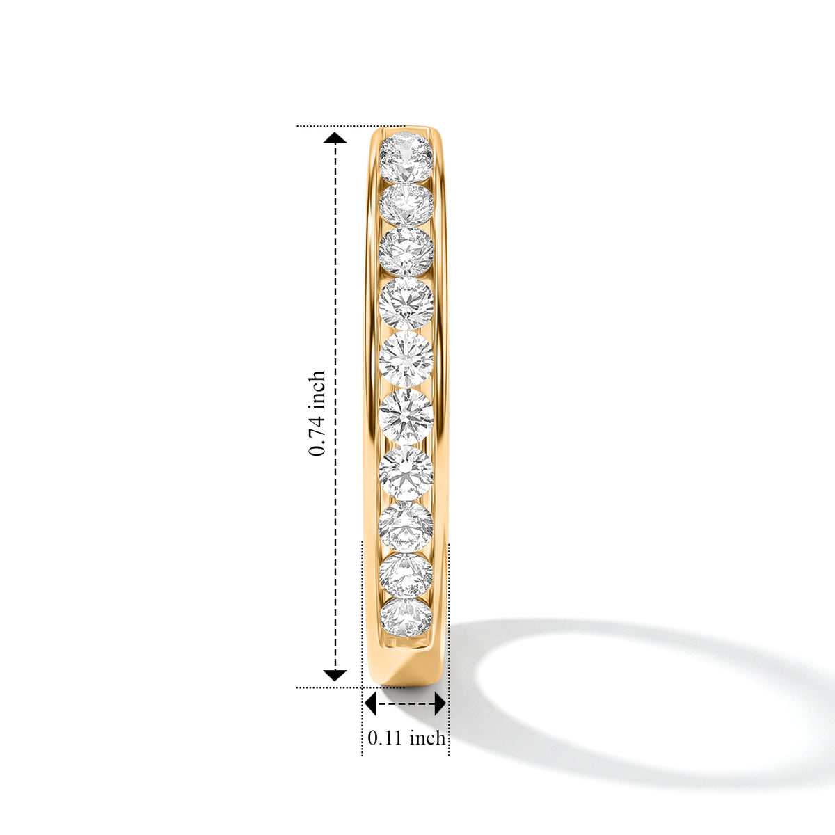 Luxuriant - 9K Yellow Gold SGL Certified Lab Grown Diamond (SI-G-H) Hoop Lock Earring 1.00 Ct. 8774760 4
