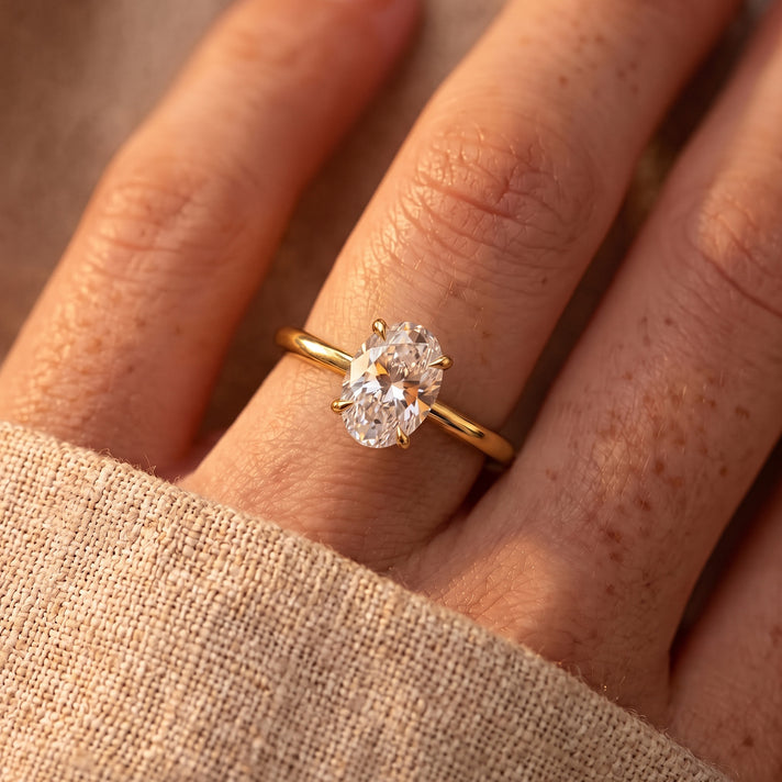 LUXURIANT - Secret Sparkle SGL Certified Lab Grown Diamond (SI/G-H) Hidden Halo Ring in 18K Vermeil Yellow Gold Plated Sterling Silver 2.00 Ct. 8774761 2