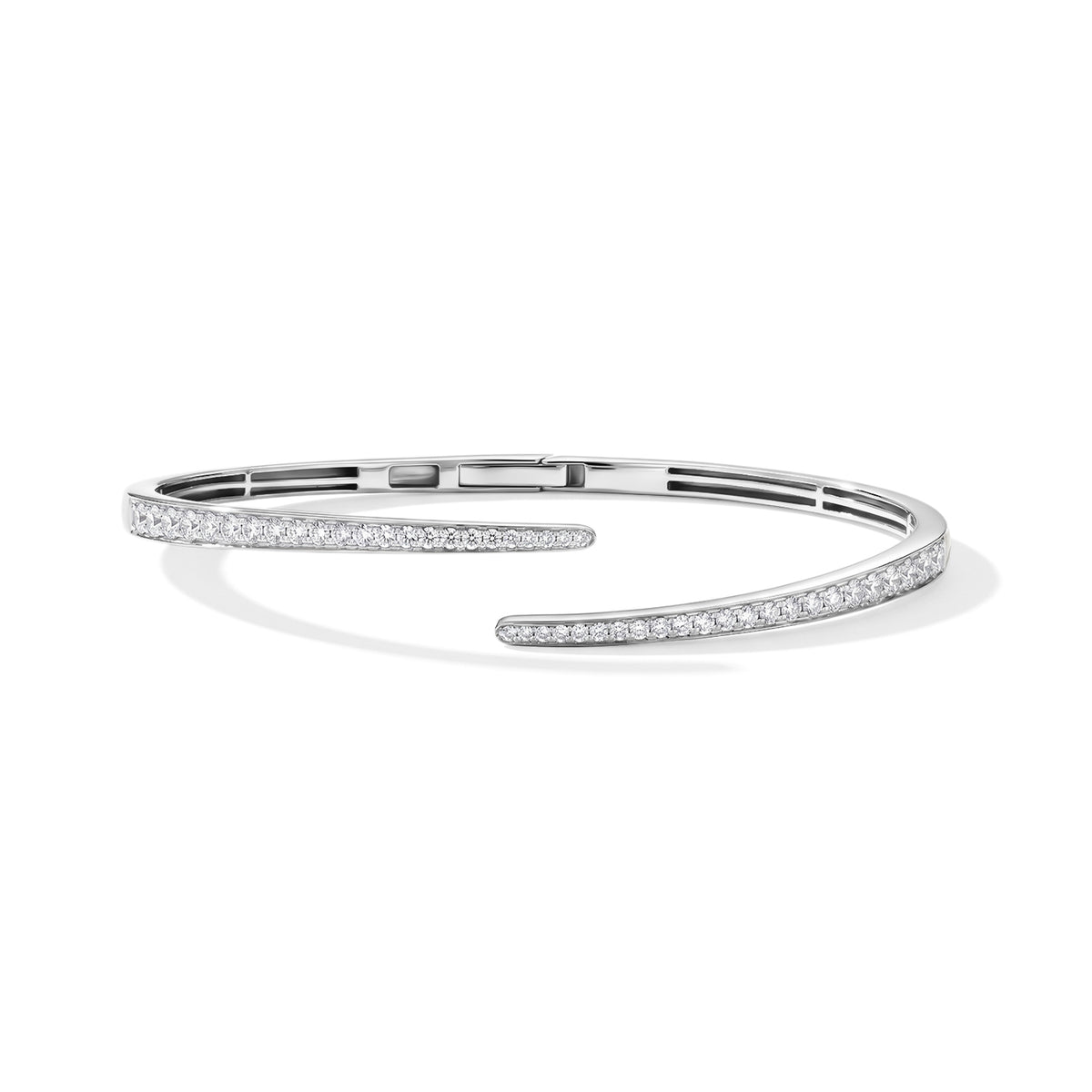 Luxuriant Lab Grown Diamond Bangle in Rhodium OverlaySterling Silver, Silver Wt.12 Gms  1.470  Ct. 8774836 0
