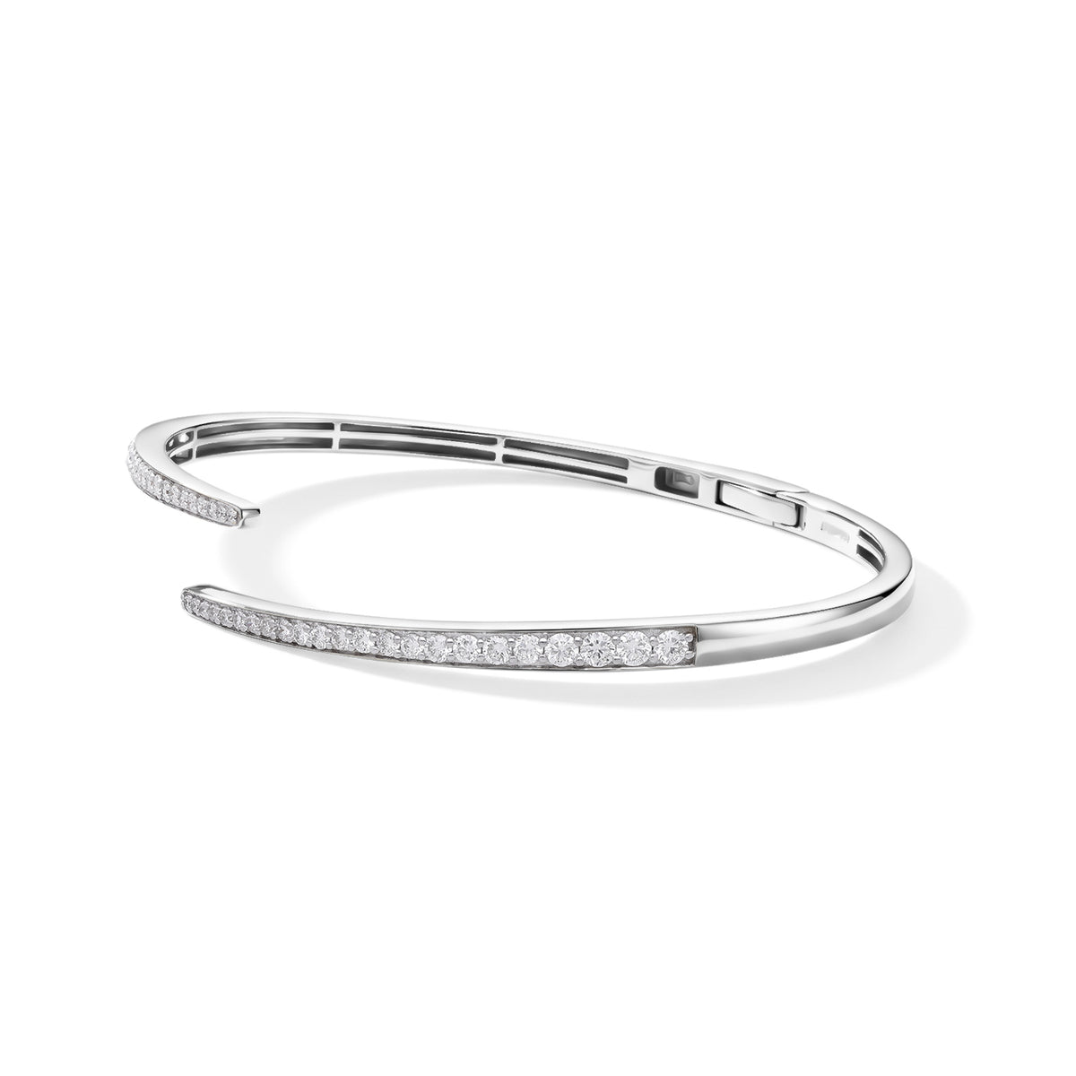 Luxuriant Lab Grown Diamond Bangle in Rhodium OverlaySterling Silver, Silver Wt.12 Gms  1.470  Ct. 8774836 3