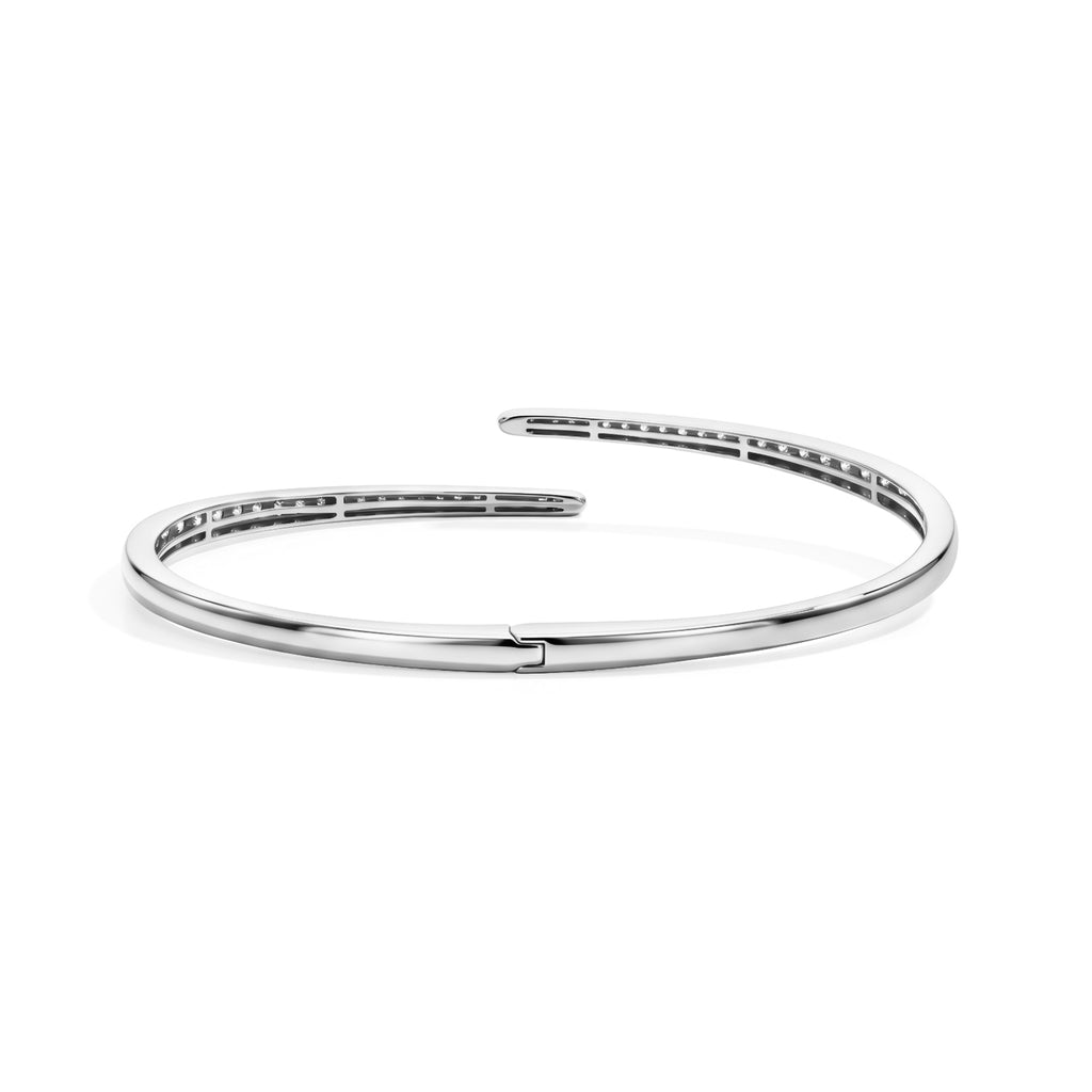 Luxuriant Lab Grown Diamond Bangle in Rhodium OverlaySterling Silver, Silver Wt.12 Gms  1.470  Ct._8774836_4