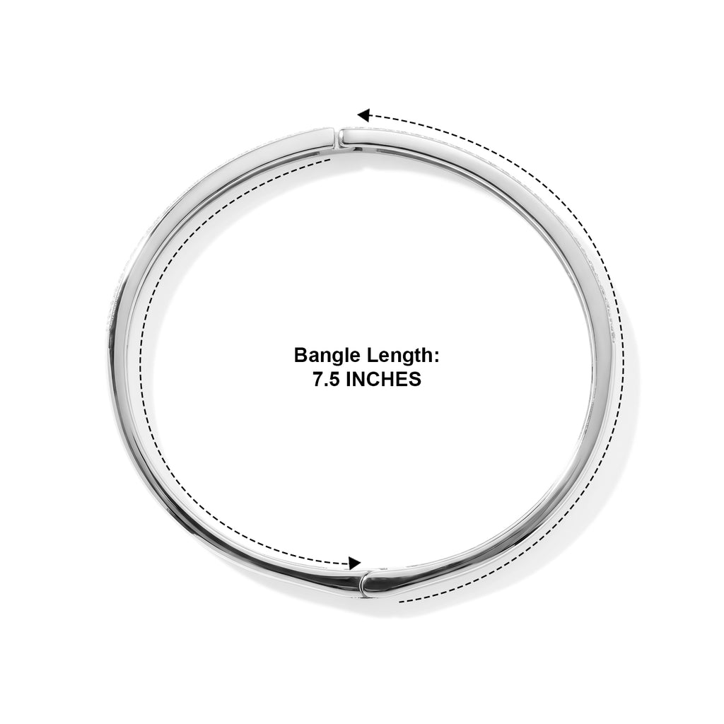 Luxuriant Lab Grown Diamond Bangle in Rhodium OverlaySterling Silver, Silver Wt.12 Gms  1.470  Ct._8774836_6