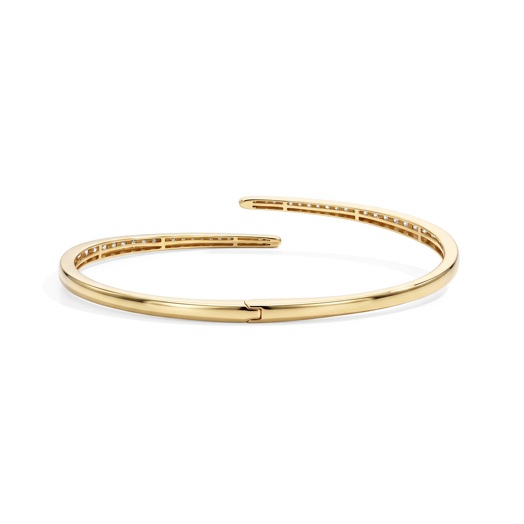 Luxuriant Lab Grown Diamond Bangle in 18K YG VermeilSterling Silver, Silver Wt.12 Gms  1.470  Ct._8774842_4