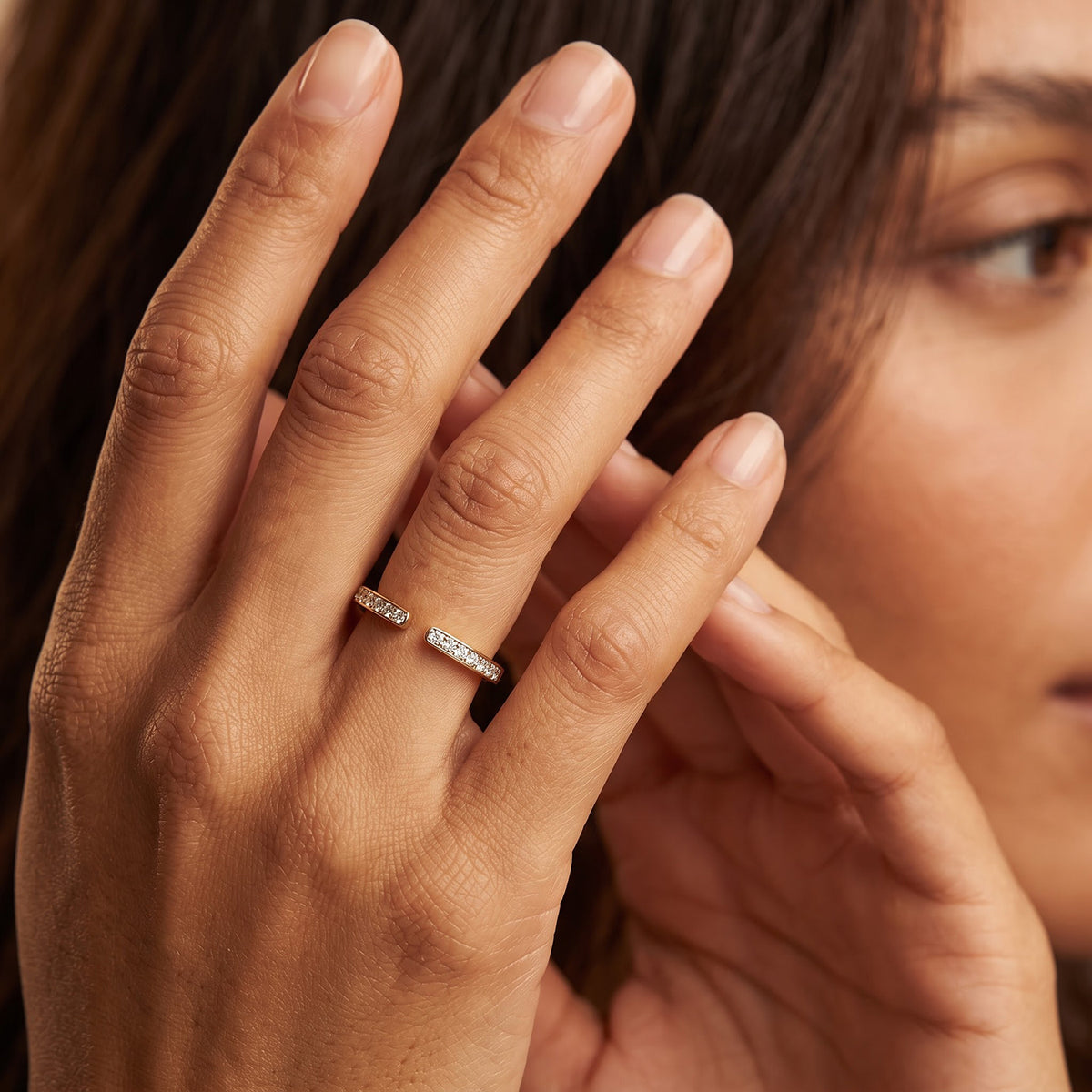 Luxuriant Lab Grown Diamond Ring in 18K YG VermeilSterling Silver  0.140  Ct. 8774843 1