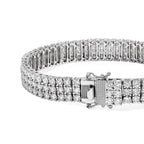 D'joy Moissanite Cluster Bracelet (Size - 7.5) in Rhodium OverlaySterling Silver, Silver Wt.23 Gms  16.686  Ct._8775032_3
