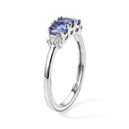 D'joy Tanzanite, White Diamond 3 Stone Ring in Platinum OverlaySterling Silver  0.839  Ct._8775072_3