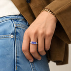 D'Joy - AAA Tanzanite & Natural White Diamond Ring in Platinum Overlay Sterling Silver 0.80 Ct._8775074_2
