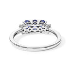 D'Joy - AAA Tanzanite & Natural White Diamond Ring in Platinum Overlay Sterling Silver 0.80 Ct._8775074_4