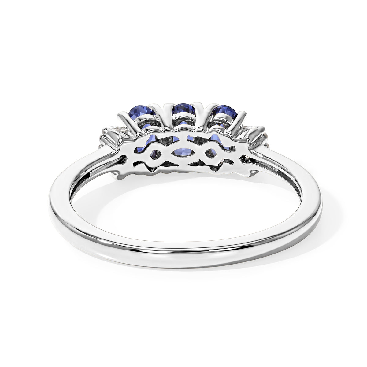 D'joy Tanzanite, White Diamond 3 Stone Ring in Platinum OverlaySterling Silver 0.839 Ct. 8775074 4