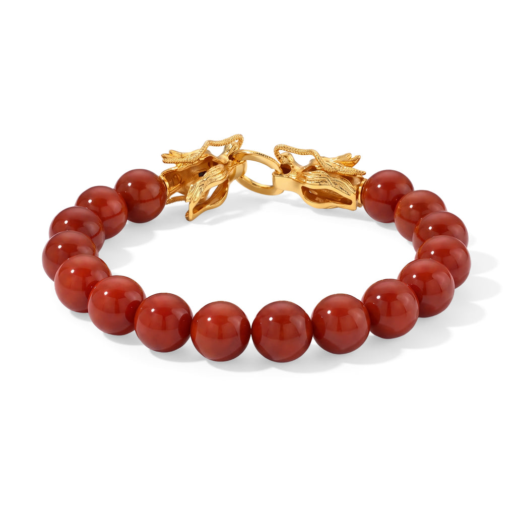 EverTrue - Dyed Red Jade & Black Spinel Dragon Head Bracelet (Size - 7.5) 118.40 Ct._8775458_3
