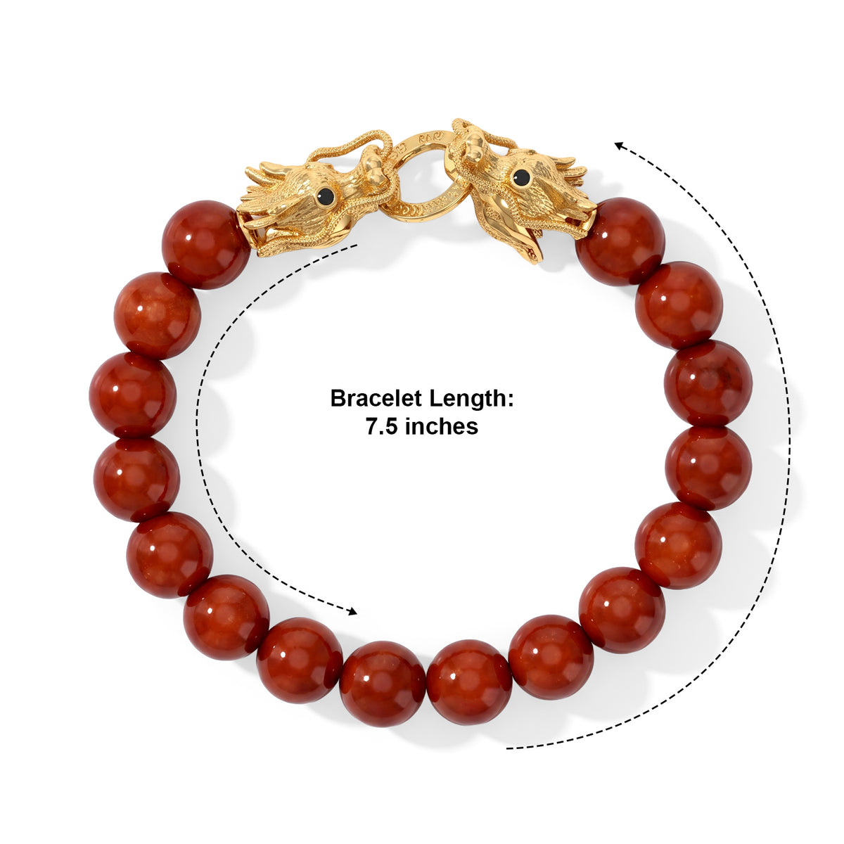 EverTrue - Dyed Red Jade &amp; Black Spinel Dragon Head Bracelet (Size - 7.5) 118.40 Ct. 8775458 4