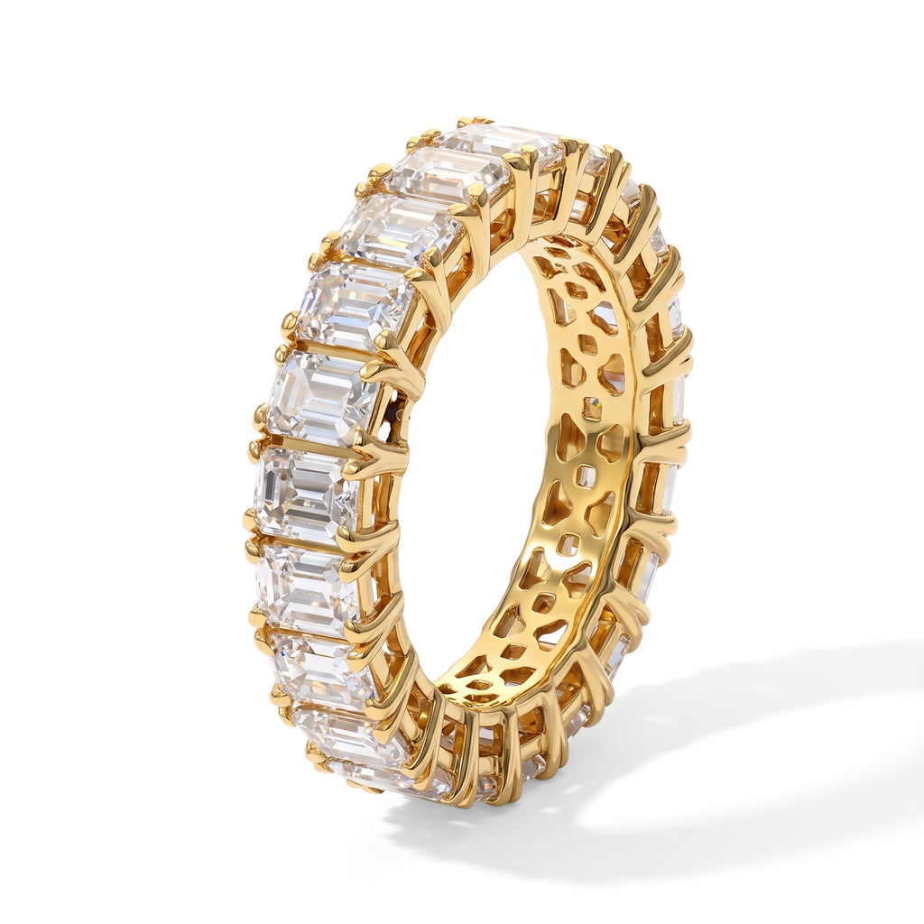 D'joy Moissanite Band Ring in 18K Gold OverlaySterling Silver  5.014  Ct._8775500_3