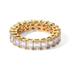 D'joy Moissanite Band Ring in 18K Gold OverlaySterling Silver  5.014  Ct._8775501