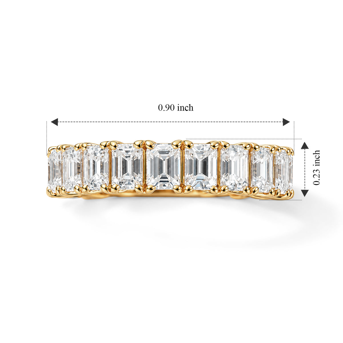 D'joy Moissanite Band Ring in 18K Gold OverlaySterling Silver  5.014  Ct. 8775501 4