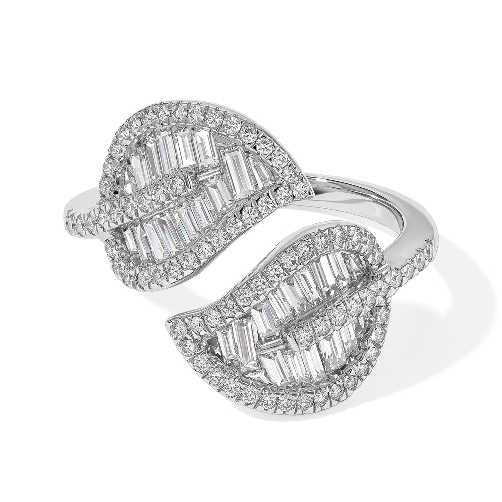 Luxuriant Lab Grown Diamond Fancy Ring in Rhodium OverlaySterling Silver  1.500  Ct._8775529