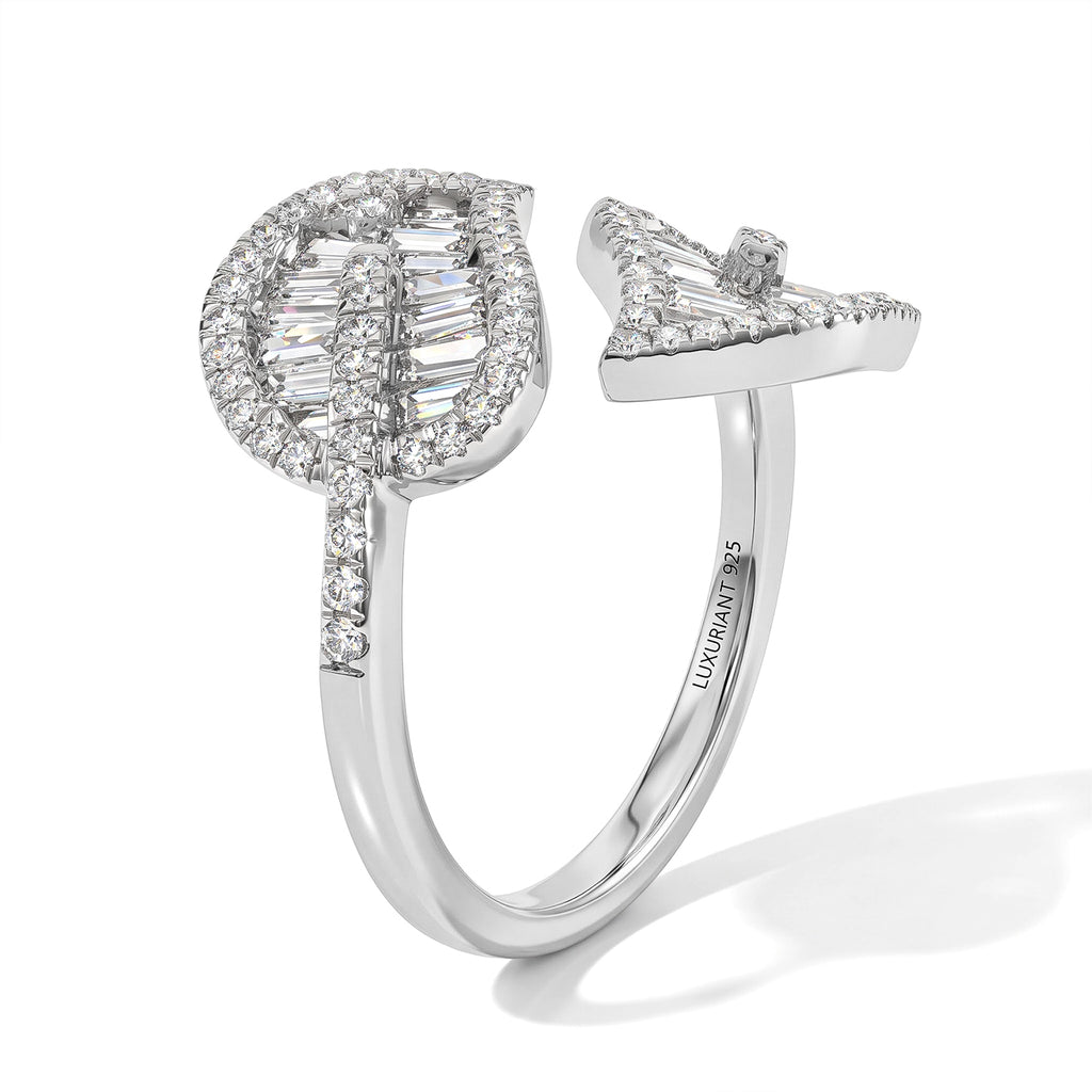 Luxuriant Lab Grown Diamond Fancy Ring in Rhodium OverlaySterling Silver  1.500  Ct._8775529_3
