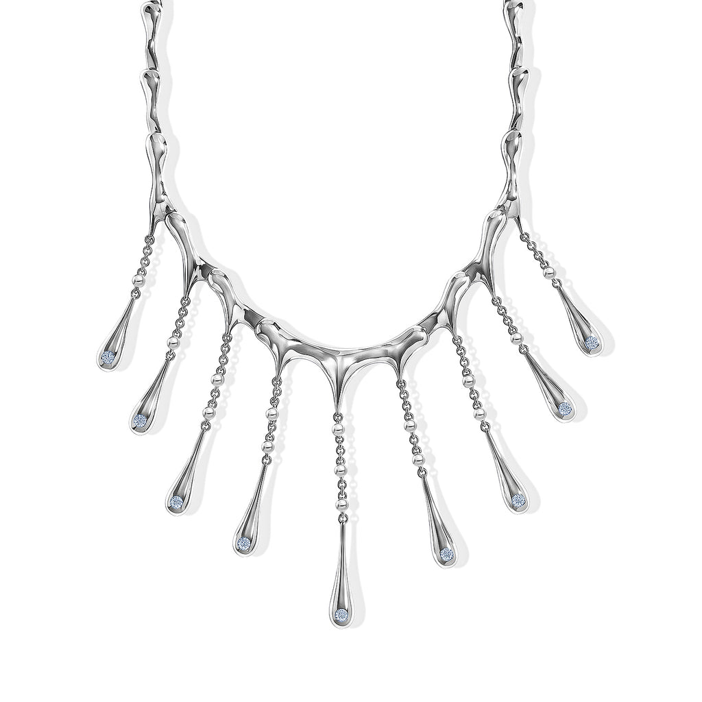 Lucy Q Lab Grown Diamond Fancy Necklace (Size - 20) in Rhodium OverlaySterling Silver, Silver Wt.35 Gms  0.747  Ct._8775609